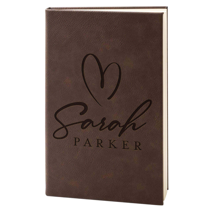 Heart - Journals to Write In - Personalized Leatherette Notebooks | B08GQ8J68M - D5 - GiftShire