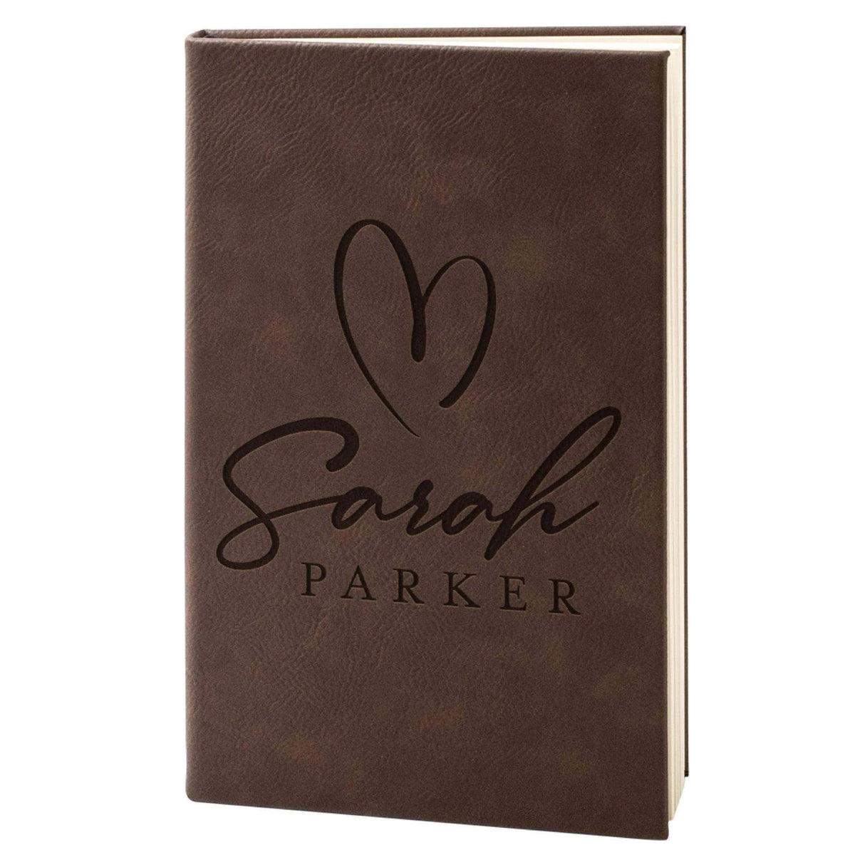 Custom Leather Notebook - Hearted Design Notebook, Gift for Her - GiftShire