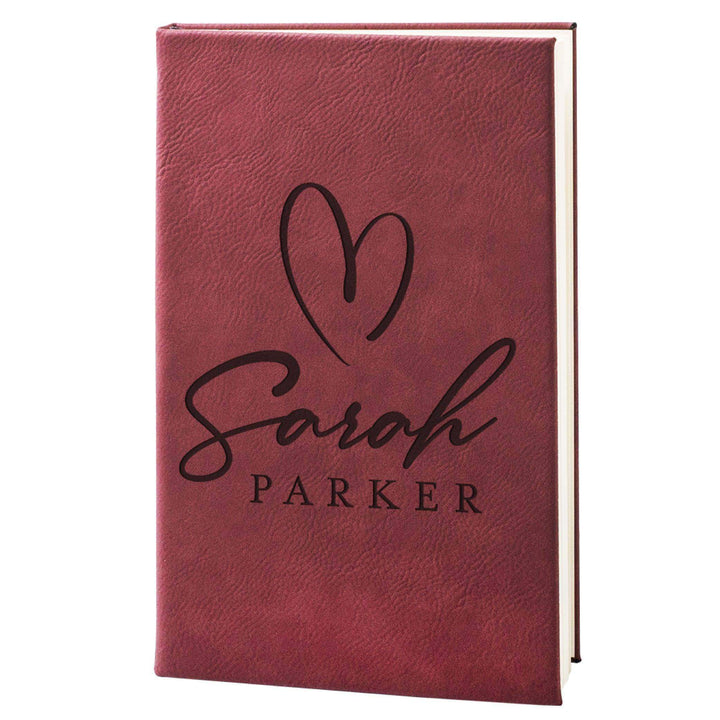 Heart - Journals to Write In - Personalized Leatherette Notebooks | B08GQ8J68M - D5 - GiftShire