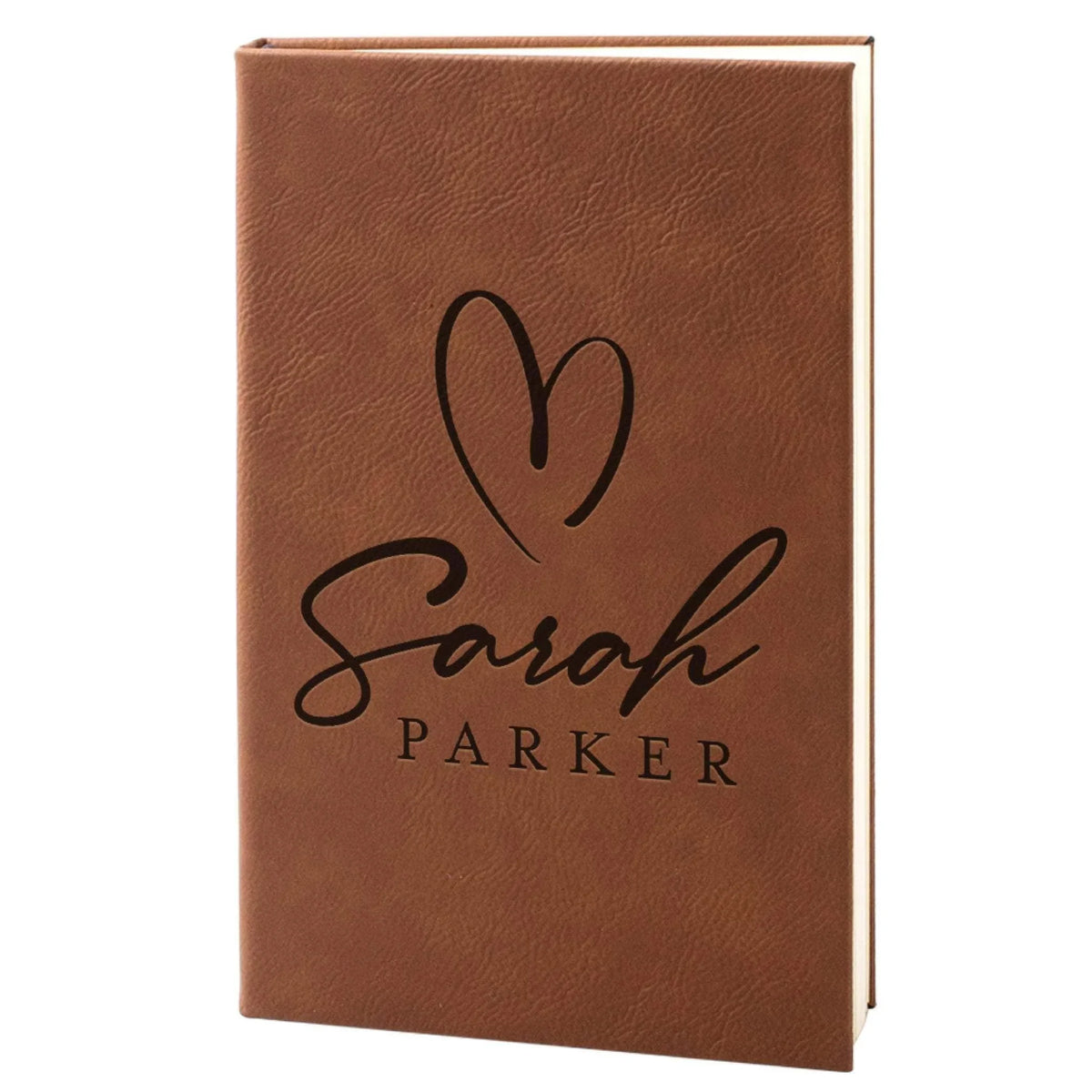 Custom Leather Notebook - Hearted Design Notebook, Gift for Her - GiftShire