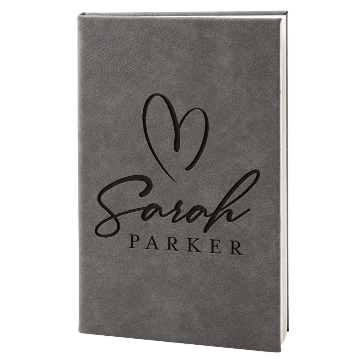 Custom Leather Notebook - Hearted Design Notebook, Gift for Her - GiftShire