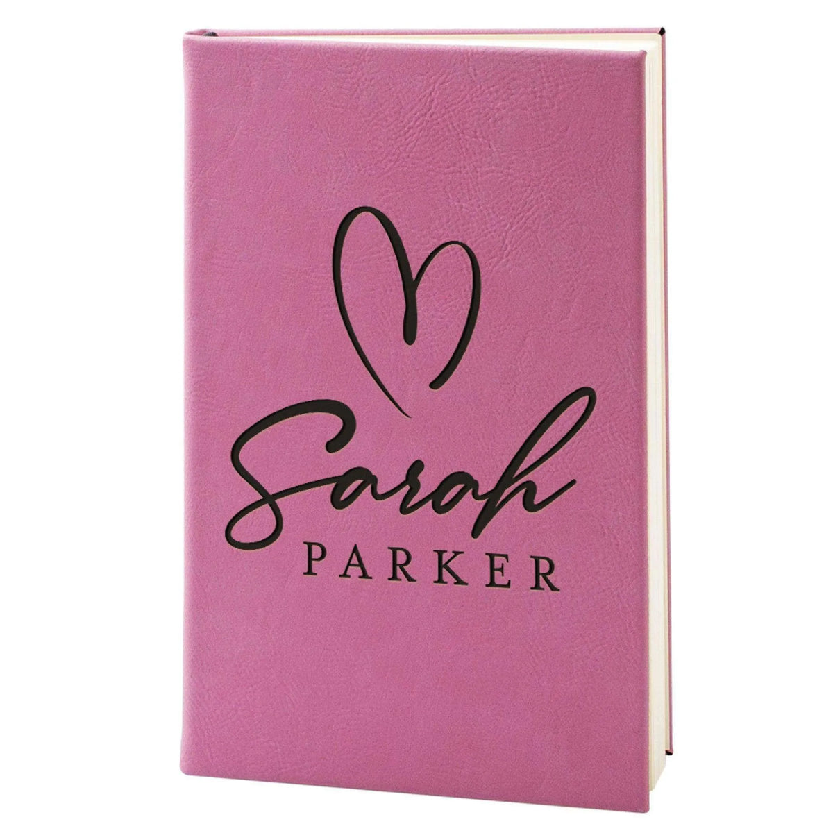Custom Leather Notebook - Hearted Design Notebook, Gift for Her - GiftShire