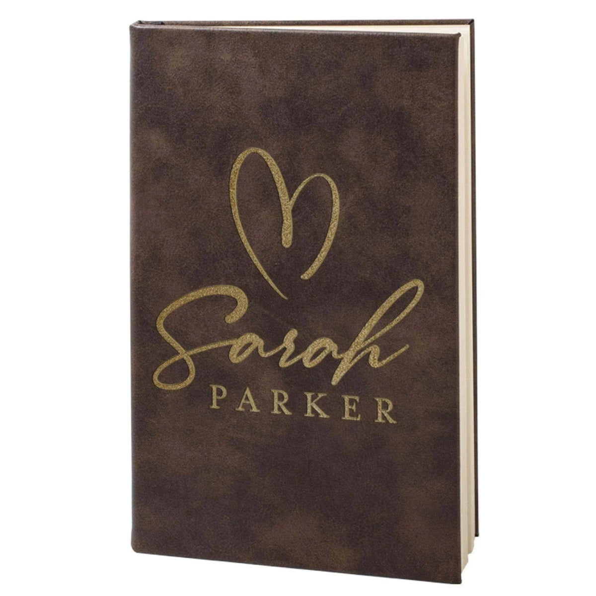 Custom Leather Notebook - Hearted Design Notebook, Gift for Her - GiftShire