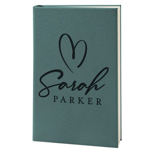 Custom Leather Notebook - Hearted Design Notebook, Gift for Her - GiftShire