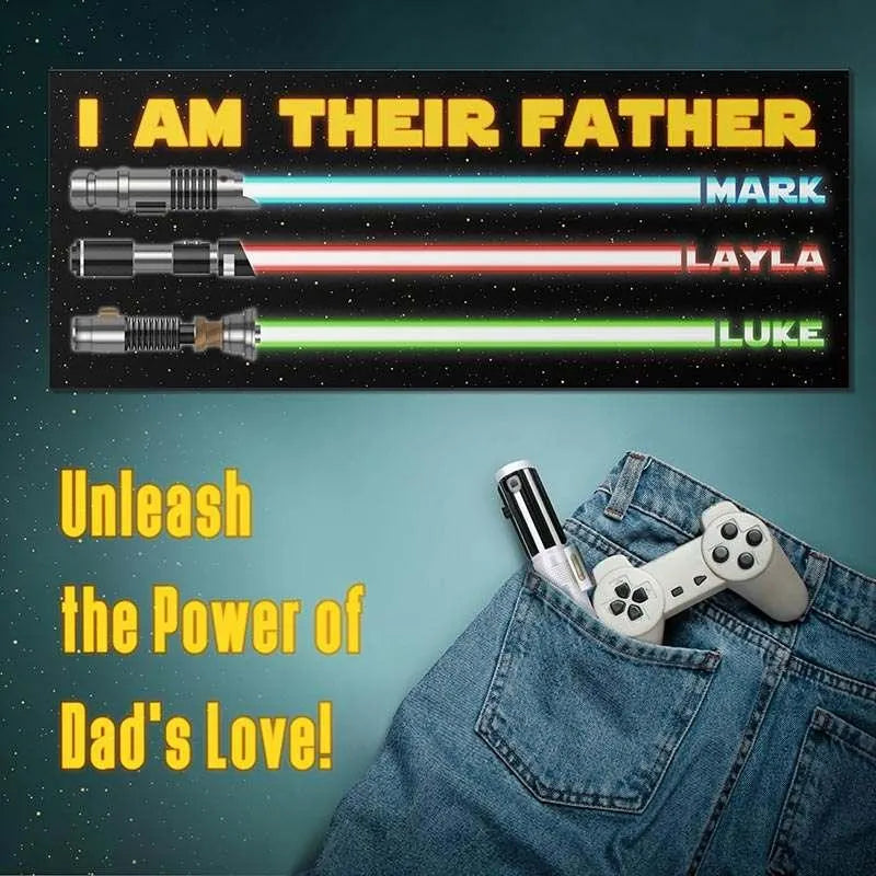 I am Their Father Sign, Christmas Gifts for Dad, Dad Wood Sign w/ Kids Names - GiftShire