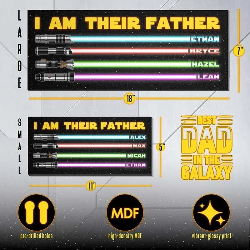 I am Their Father Sign, Christmas Gifts for Dad, Dad Wood Sign w/ Kids Names - GiftShire