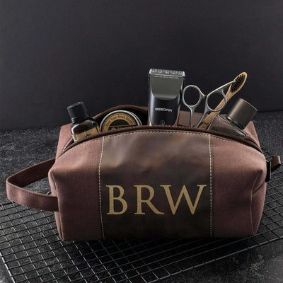 Personazlied Toiletry Bag - Custom Initial Style Toiletry Bag, Gift for Men - GiftShire