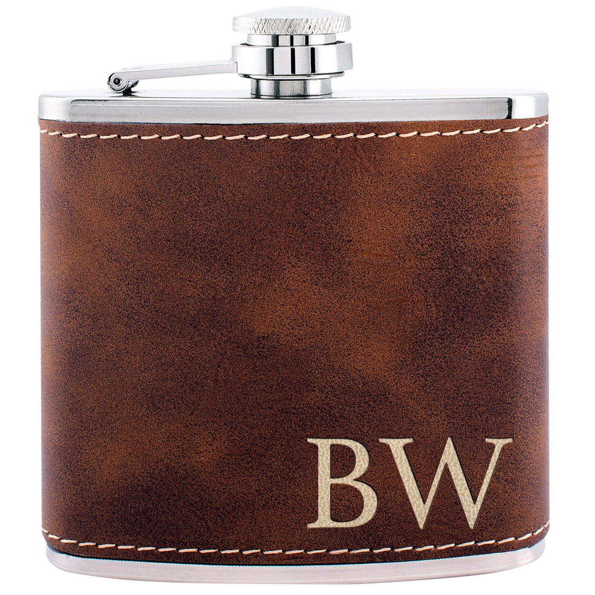 Engraved Leather Flask - GiftShire