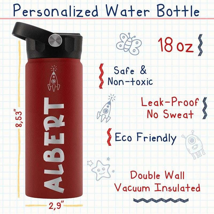 Kid's Water Bottle, Christmas Gift for Kids, Personalized Water Bottle - GiftShire