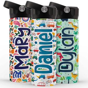 Kids Water Bottle for School, Custom Toddler Water Bottle for Children - GiftShire
