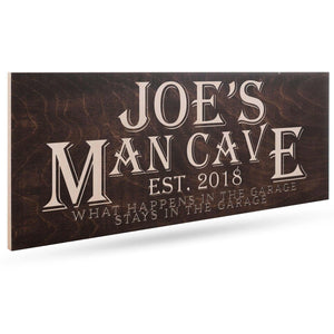 Man Cave Sign - Custom Wooden Sign, Personalized Man Cave Sign, Gift for Him - GiftShire