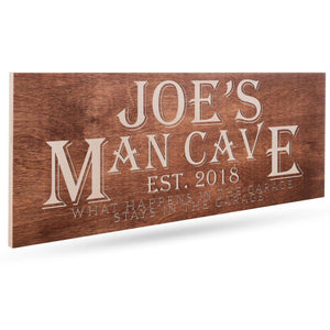 Man Cave Sign - Custom Wooden Sign, Personalized Man Cave Sign, Gift for Him - GiftShire