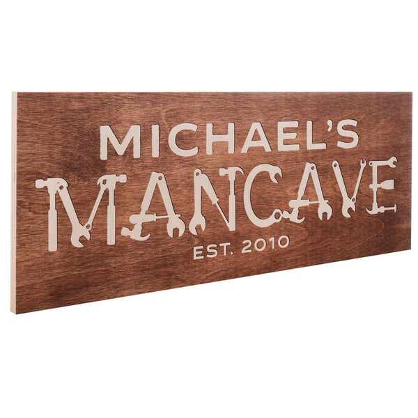 Personalized Wooden Sign - Custom Man Cave Sign, Gift for Man - GiftShire