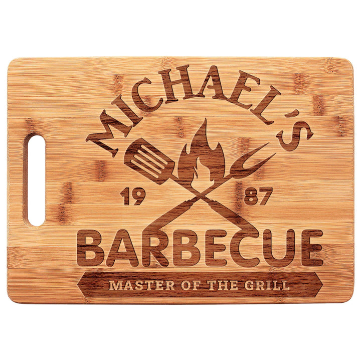 Master of The Grill - Personalized Cutting Board for Men - Dad Grilling Gifts | B092VZ9W8M - D2 - GiftShire