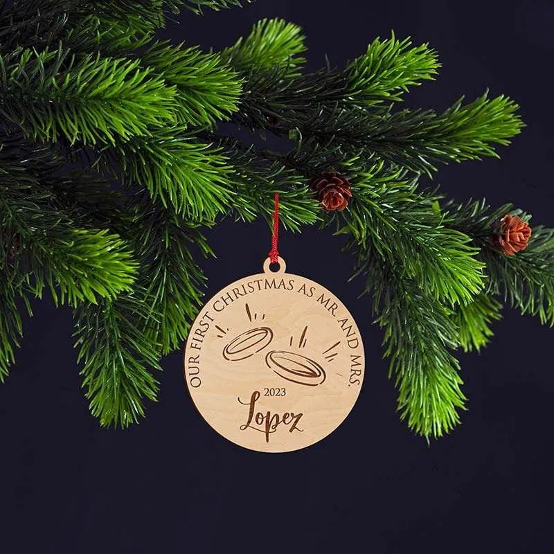 First Time Mr and Mrs Ornament - GiftShire