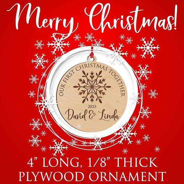 Personalized Engagement Ornament - Your First Christmas - GiftShire