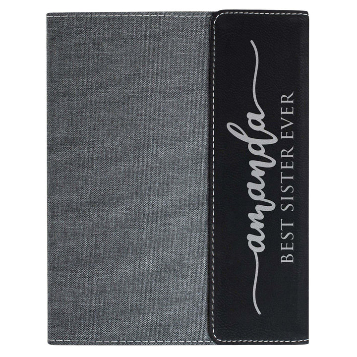 Personalized Business Padfolio - Canvas Notepad Holder with Magnetic Closure | B083LB4W2D - D5 - GiftShire