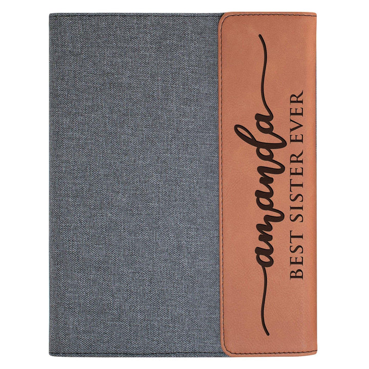 Personalized Business Padfolio - Canvas Notepad Holder with Magnetic Closure | B083LB4W2D - D5 - GiftShire