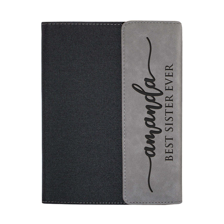 Personalized Business Padfolio - Canvas Notepad Holder with Magnetic Closure | B083LB4W2D - D5 - GiftShire