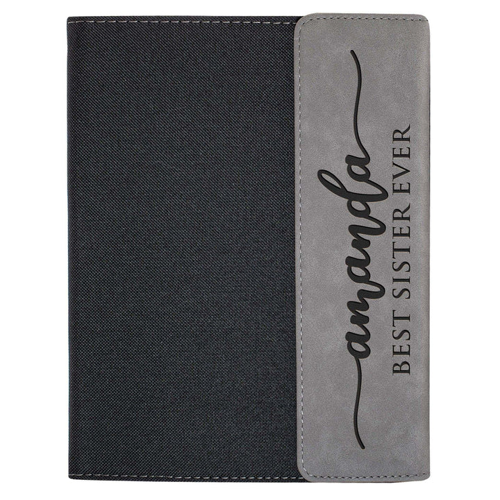 Personalized Business Padfolio - Canvas Notepad Holder with Magnetic Closure | B083LB4W2D - D5 - GiftShire