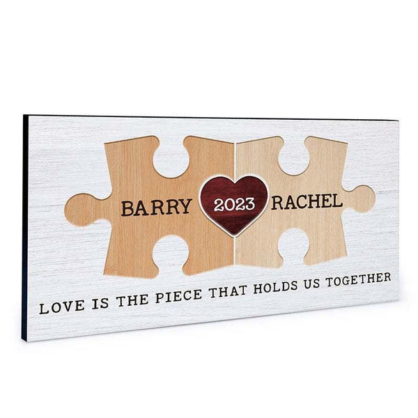 Personalized Couple Puzzle Sign, Christmas Gift for Wife, Husband - GiftShire
