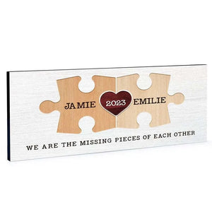 Personalized Couple Puzzle Sign, Christmas Gift for Wife, Husband - GiftShire