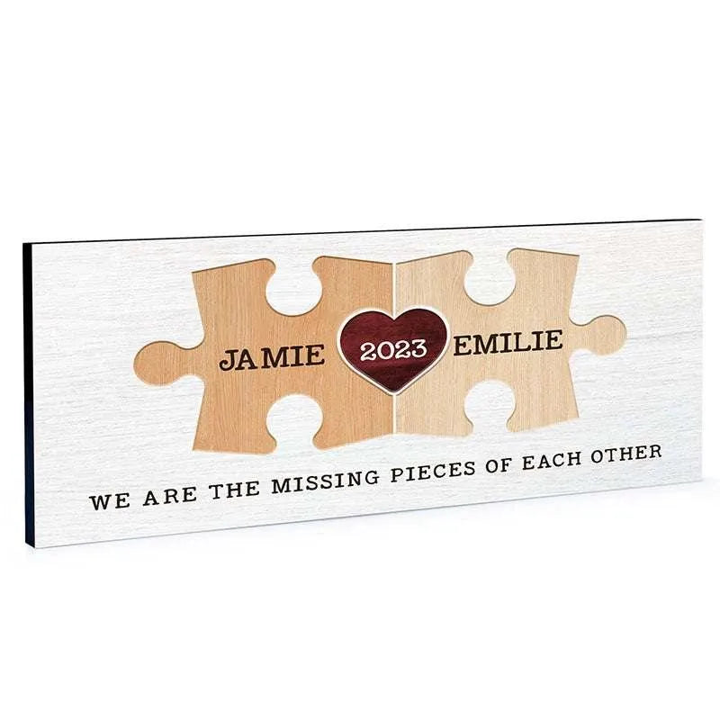 Personalized Couple Puzzle Sign, Christmas Gift for Wife, Husband - GiftShire