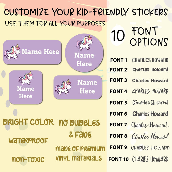 Personalized Daycare Labels for Kids, Custom Name Stickers Kids Labels | B0BD8M98CZ - GiftShire