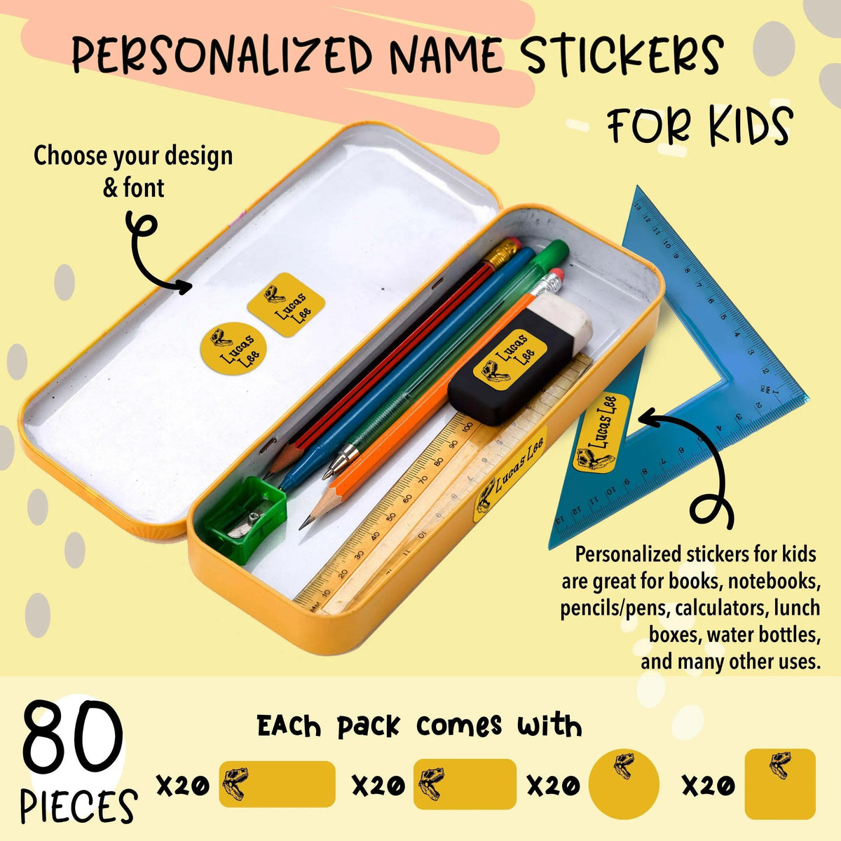 Personalized Daycare Labels for Kids, Custom Name Stickers Kids Labels - GiftShire