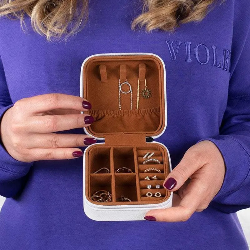 Luxurious Travel Jewelry Box for Women with Custom Birth Flower - GiftShire