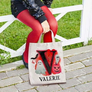 Personalized Halloween Tote Bag for Kids, Custom Trick or Treat Bag - GiftShire