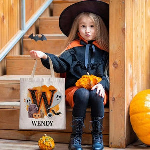 Personalized Halloween Tote Bag for Kids, Custom Trick or Treat Bag - GiftShire