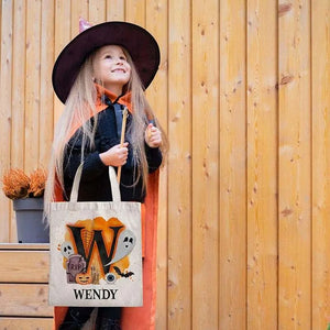 Personalized Halloween Tote Bag for Kids, Custom Trick or Treat Bag - GiftShire