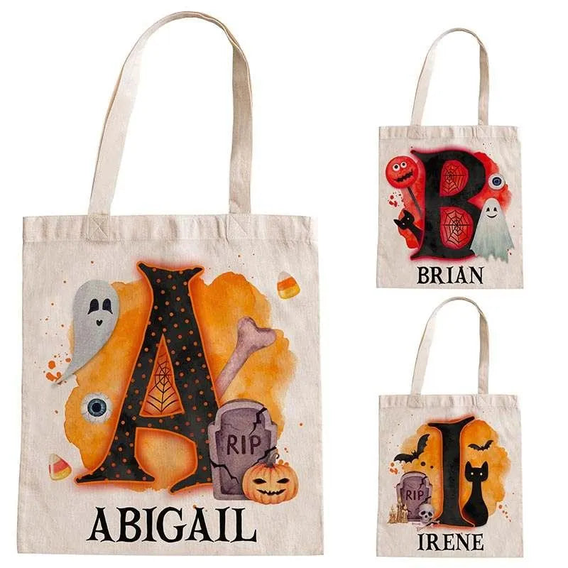 Personalized Halloween Tote Bag for Kids, Custom Trick or Treat Bag - GiftShire