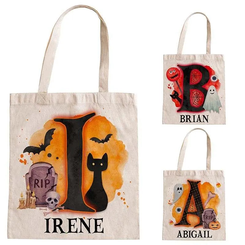 Personalized Halloween Tote Bag for Kids, Custom Trick or Treat Bag - GiftShire