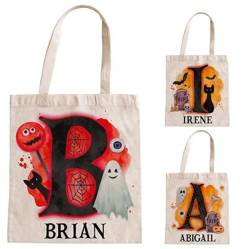 Personalized Halloween Tote Bag for Kids, Custom Trick or Treat Bag - GiftShire