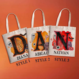 Personalized Halloween Tote Bag for Kids, Custom Trick or Treat Bag - GiftShire