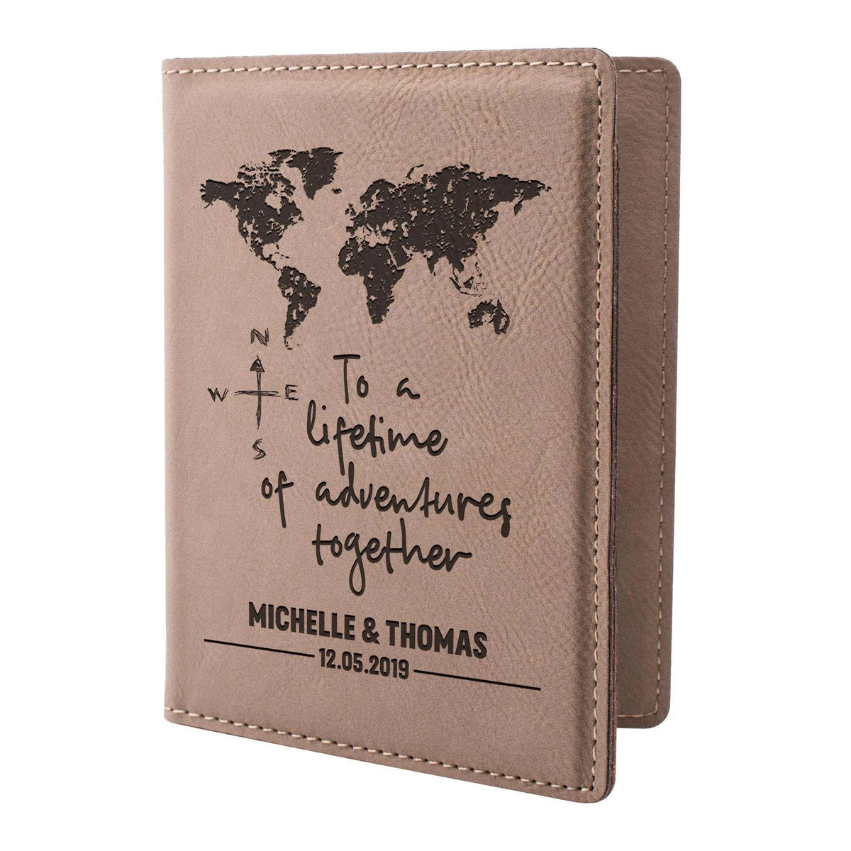Personalized Passport Holder - Custom Leather Passsport - Gift for Couple - GiftShire
