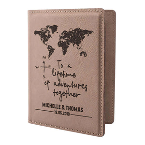 Personalized Passport Holder - Custom Leather Passsport - Gift for Couple - GiftShire