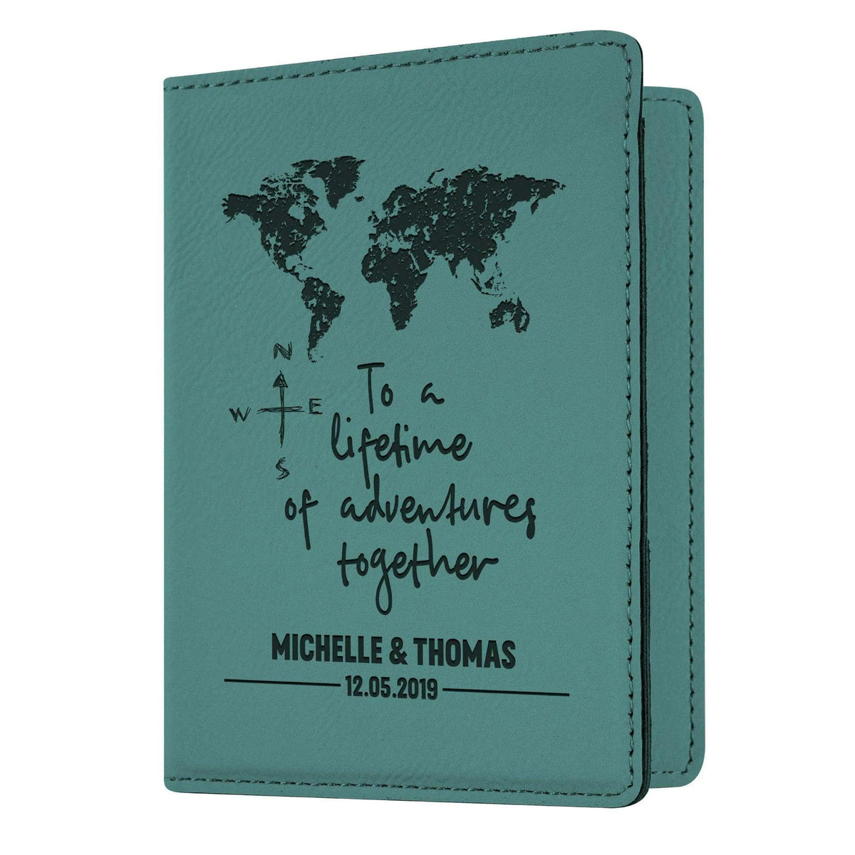 Personalized Passport Holder - Custom Leather Passsport - Gift for Couple - GiftShire