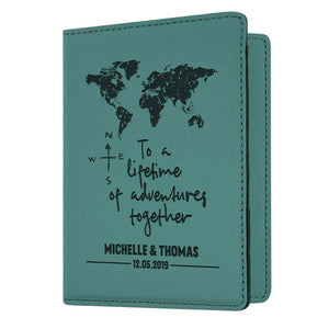 Personalized Passport Holder - Custom Leather Passsport - Gift for Couple - GiftShire