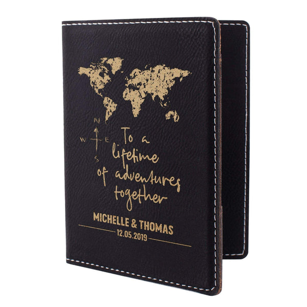 Personalized Passport Holder - Custom Leather Passsport - Gift for Couple - GiftShire