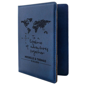 Personalized Passport Holder - Custom Leather Passsport - Gift for Couple - GiftShire