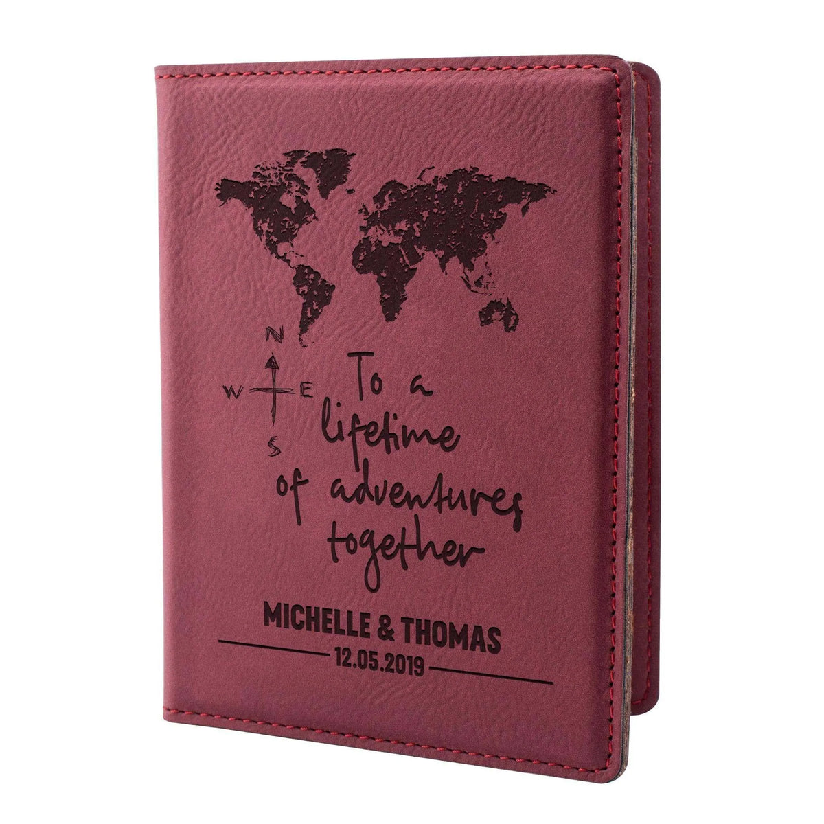 Personalized Passport Holder - Custom Leather Passsport - Gift for Couple - GiftShire