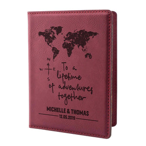 Personalized Passport Holder - Custom Leather Passsport - Gift for Couple - GiftShire
