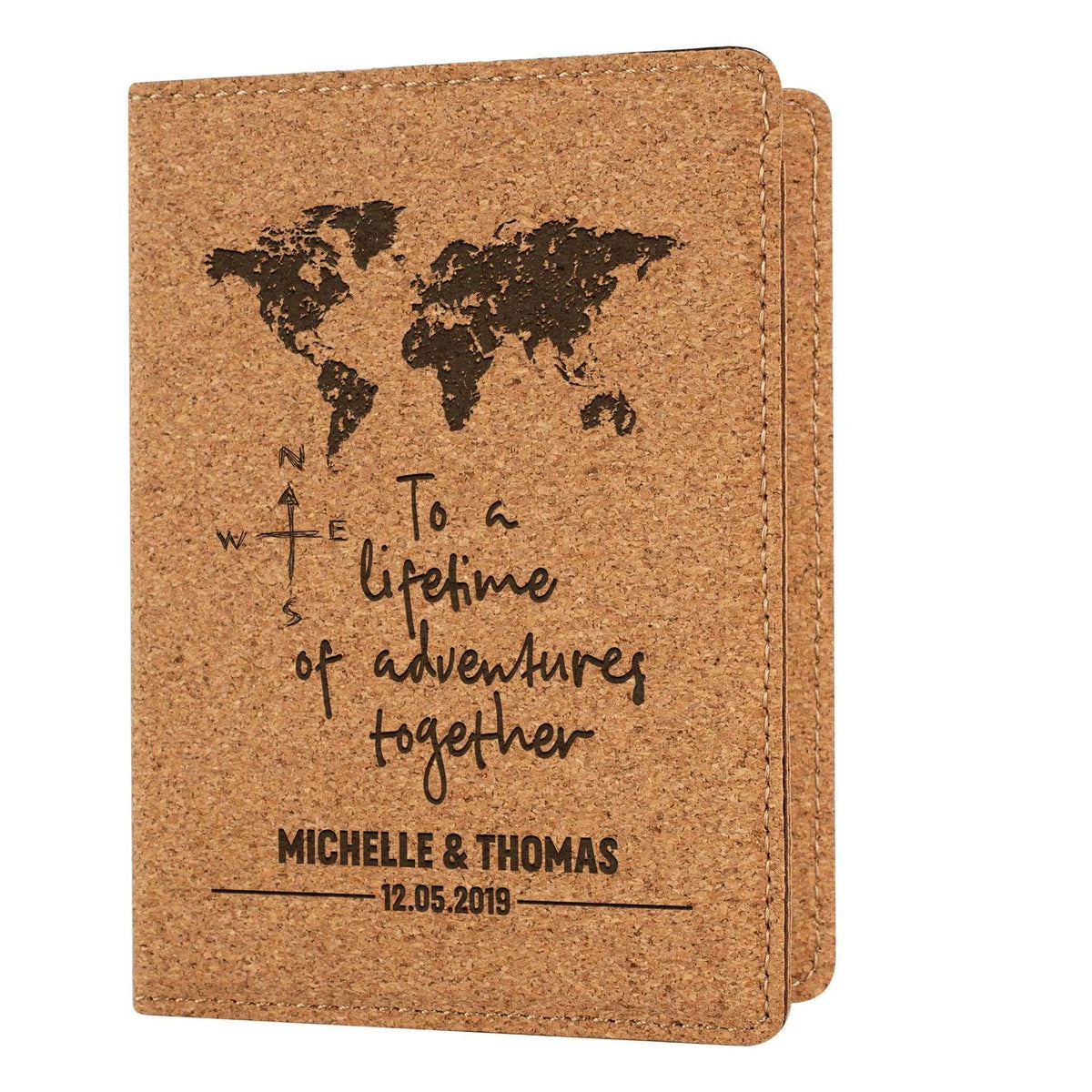Personalized Passport Holder - Custom Leather Passsport - Gift for Couple - GiftShire