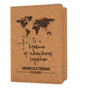 Personalized Passport Holder - Custom Leather Passsport - Gift for Couple - GiftShire