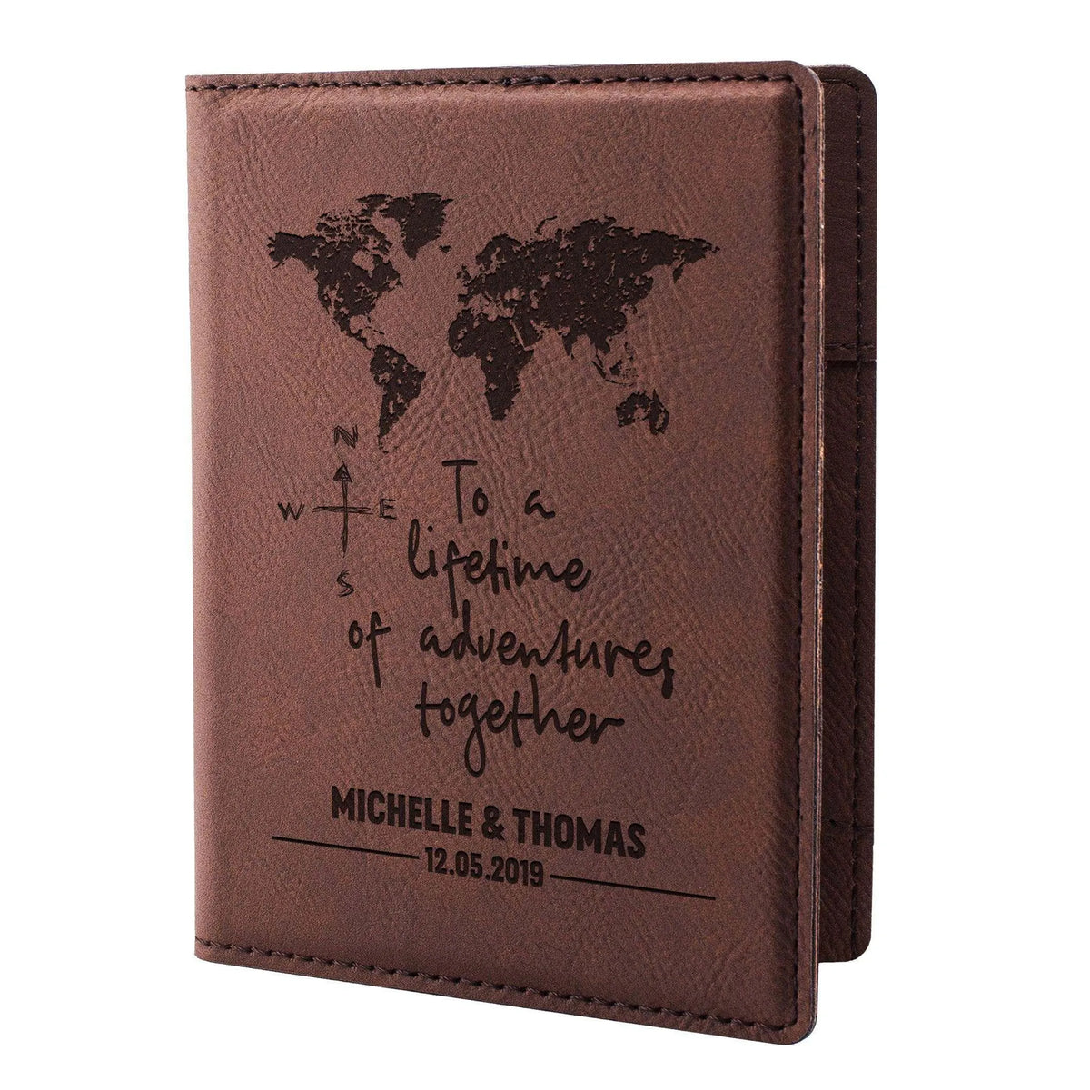 Personalized Passport Holder - Custom Leather Passsport - Gift for Couple - GiftShire