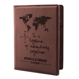 Personalized Passport Holder - Custom Leather Passsport - Gift for Couple - GiftShire
