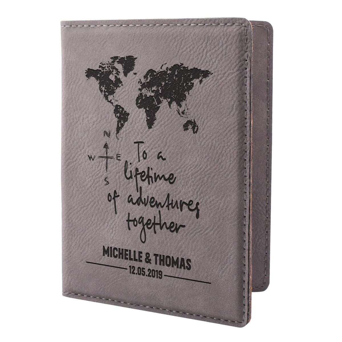 Personalized Passport Holder - Custom Leather Passsport - Gift for Couple - GiftShire